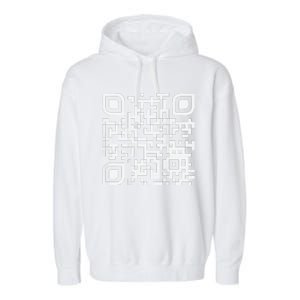 Funny Qr Scan Code Humor Hidden Message Sarcastic Troll Garment-Dyed Fleece Hoodie