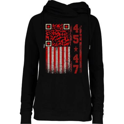 Funny Qr Scan Me President Trump 4547 Trump Dancing Code Womens Funnel Neck Pullover Hood