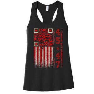 Funny Qr Scan Me President Trump 4547 Trump Dancing Code Women's Racerback Tank