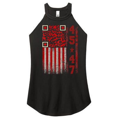 Funny Qr Scan Me President Trump 4547 Trump Dancing Code Women's Perfect Tri Rocker Tank