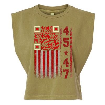 Funny Qr Scan Me President Trump 4547 Trump Dancing Code Garment-Dyed Women's Muscle Tee