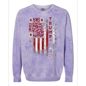 Funny Qr Scan Me President Trump 4547 Trump Dancing Code Colorblast Crewneck Sweatshirt