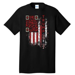 Funny Qr Scan Me President Trump 4547 Trump Dancing Code Tall T-Shirt