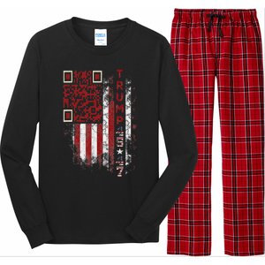 Funny Qr Scan Me President Trump 4547 Trump Dancing Code Long Sleeve Pajama Set