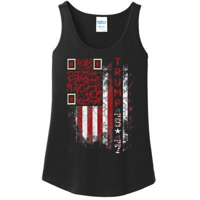 Funny Qr Scan Me President Trump 4547 Trump Dancing Code Ladies Essential Tank