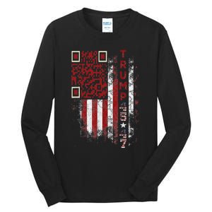 Funny Qr Scan Me President Trump 4547 Trump Dancing Code Tall Long Sleeve T-Shirt