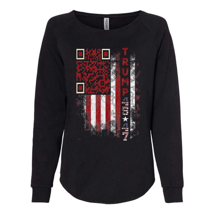 Funny Qr Scan Me President Trump 4547 Trump Dancing Code Womens California Wash Sweatshirt