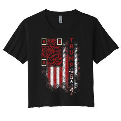 Funny Qr Scan Me President Trump 4547 Trump Dancing Code Women's Crop Top Tee