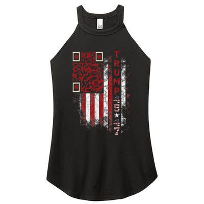 Funny Qr Scan Me President Trump 4547 Trump Dancing Code Women's Perfect Tri Rocker Tank