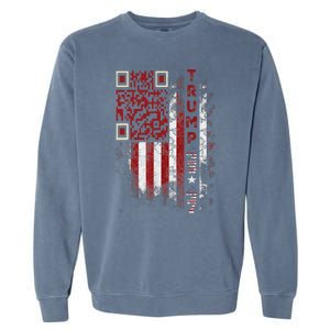 Funny Qr Scan Me President Trump 4547 Trump Dancing Code Garment-Dyed Sweatshirt