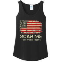 Funny Qr Scan Me President Trump 4547 Trump Dancing Us Flag Ladies Essential Tank