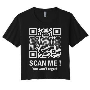 Funny Qr Scan Me Trump 4547 Trump Dancing Code Women's Crop Top Tee