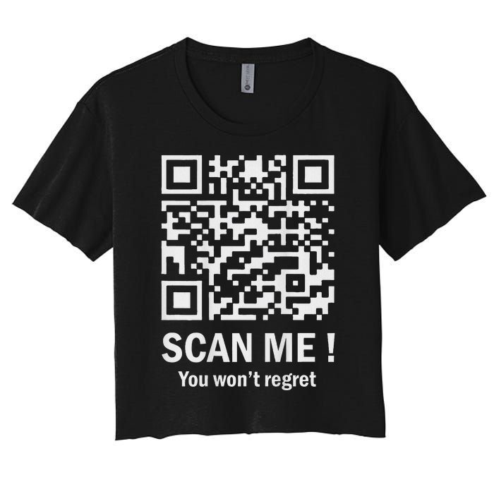 Funny Qr Scan Me Trump 4547 Trump Dancing Code Women's Crop Top Tee