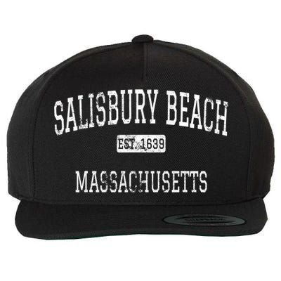 Funny Quote Salisbury Beach Massachusetts MA Vintage Wool Snapback Cap