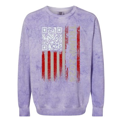 Funny Qr Scan Me President Trump 4547 Trump Dancing Code Colorblast Crewneck Sweatshirt