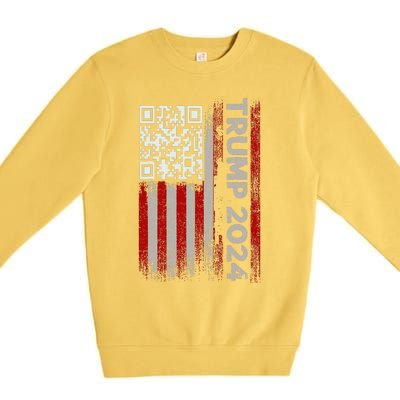 Funny Qr Scan Me President Trump 4547 Trump Dancing Code Premium Crewneck Sweatshirt