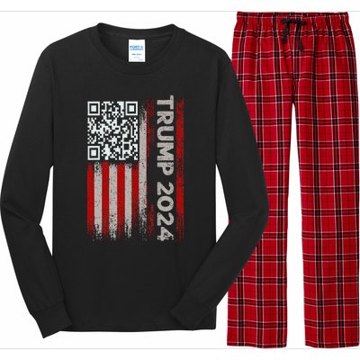 Funny Qr Scan Me President Trump 4547 Trump Dancing Code Long Sleeve Pajama Set