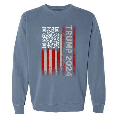 Funny Qr Scan Me President Trump 4547 Trump Dancing Code Garment-Dyed Sweatshirt