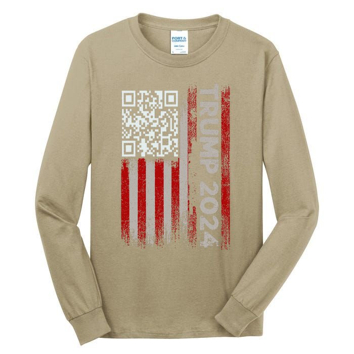 Funny Qr Scan Me President Trump 4547 Trump Dancing Code Tall Long Sleeve T-Shirt