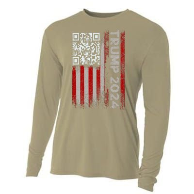 Funny Qr Scan Me President Trump 4547 Trump Dancing Code Cooling Performance Long Sleeve Crew