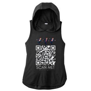 Funny Qr Scan Me President Qr Trump Dancing Hat Christmas Ladies PosiCharge Tri-Blend Wicking Draft Hoodie Tank