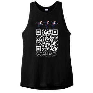 Funny Qr Scan Me President Qr Trump Dancing Hat Christmas Ladies PosiCharge Tri-Blend Wicking Tank