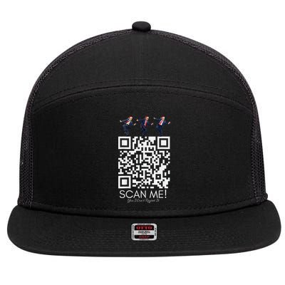 Funny Qr Scan Me President Qr Trump Dancing Hat Christmas 7 Panel Mesh Trucker Snapback Hat