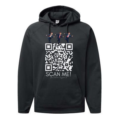 Funny Qr Scan Me President Qr Trump Dancing Hat Christmas Performance Fleece Hoodie