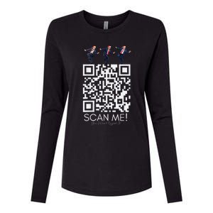 Funny Qr Scan Me President Qr Trump Dancing Hat Christmas Womens Cotton Relaxed Long Sleeve T-Shirt