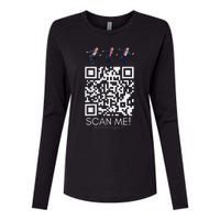 Funny Qr Scan Me President Qr Trump Dancing Hat Christmas Womens Cotton Relaxed Long Sleeve T-Shirt