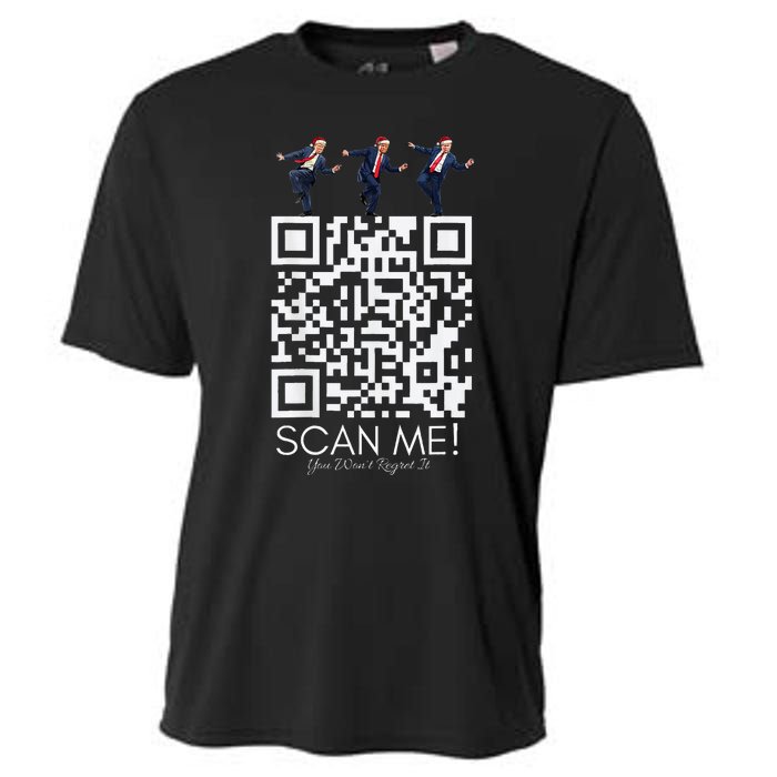 Funny Qr Scan Me President Qr Trump Dancing Hat Christmas Cooling Performance Crew T-Shirt