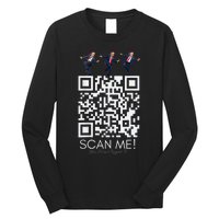 Funny Qr Scan Me President Qr Trump Dancing Hat Christmas Long Sleeve Shirt