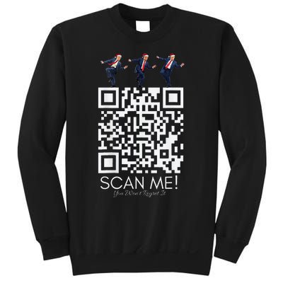 Funny Qr Scan Me President Qr Trump Dancing Hat Christmas Sweatshirt