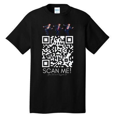 Funny Qr Scan Me President Qr Trump Dancing Hat Christmas Tall T-Shirt