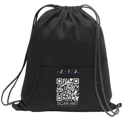 Funny Qr Scan Me President Qr Trump Dancing Hat Christmas Sweatshirt Cinch Pack Bag