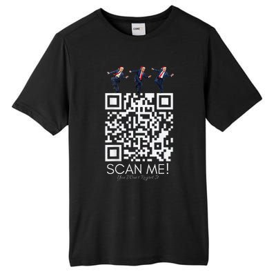 Funny Qr Scan Me President Qr Trump Dancing Hat Christmas Tall Fusion ChromaSoft Performance T-Shirt