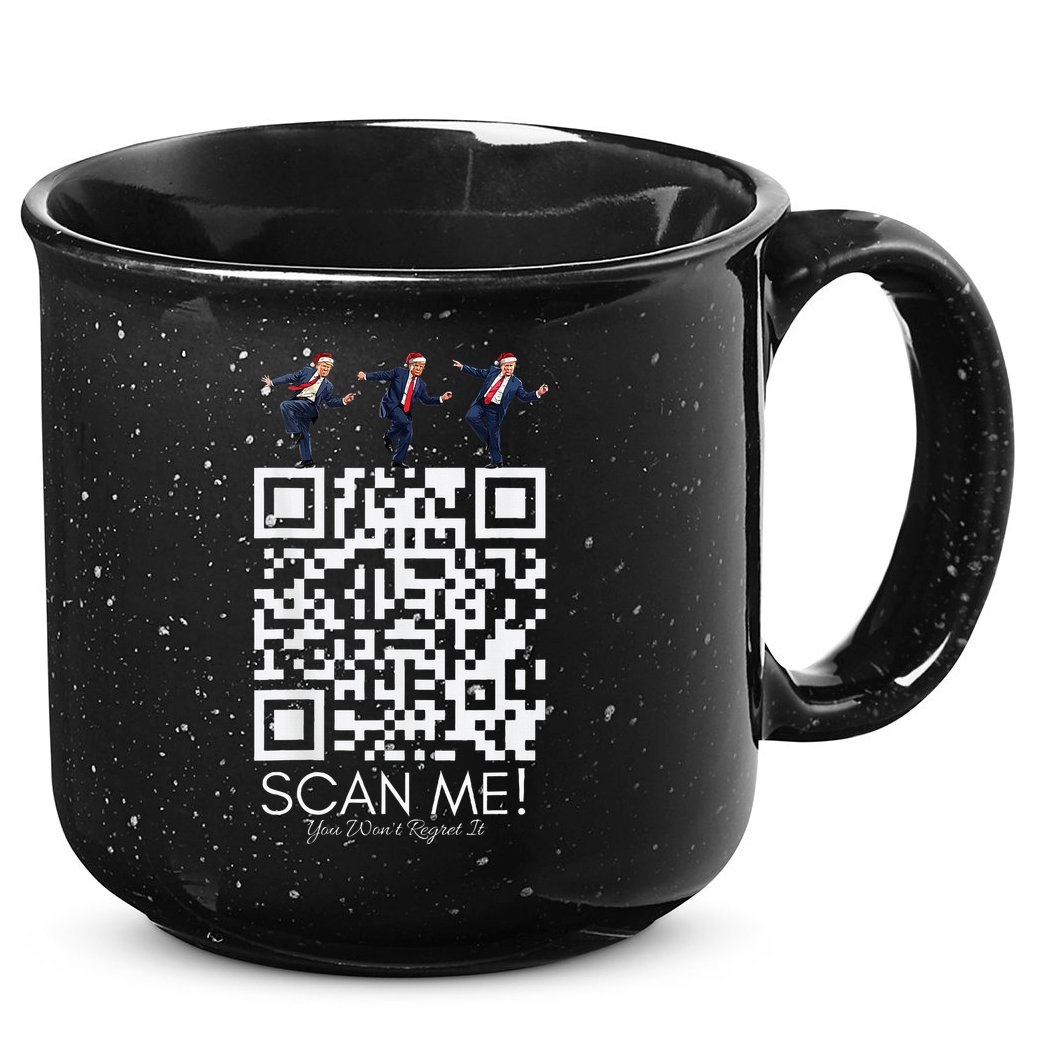 Funny Qr Scan Me President Qr Trump Dancing Hat Christmas 15oz Campfire Ceramic Mug