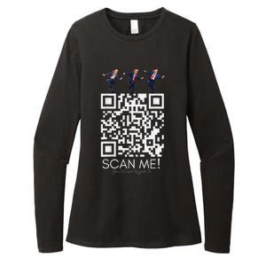 Funny Qr Scan Me President Qr Trump Dancing Hat Christmas Womens CVC Long Sleeve Shirt