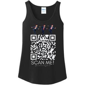 Funny Qr Scan Me President Qr Trump Dancing Hat Christmas Ladies Essential Tank