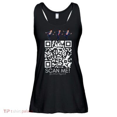 Funny Qr Scan Me President Qr Trump Dancing Hat Christmas Ladies Essential Flowy Tank