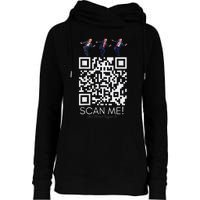 Funny Qr Scan Me President Qr Trump Dancing Hat Christmas Womens Funnel Neck Pullover Hood