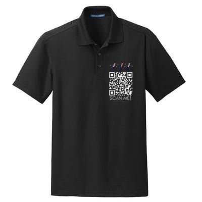 Funny Qr Scan Me President Qr Trump Dancing Hat Christmas Dry Zone Grid Polo