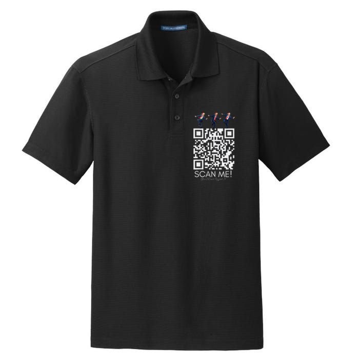 Funny Qr Scan Me President Qr Trump Dancing Hat Christmas Dry Zone Grid Polo