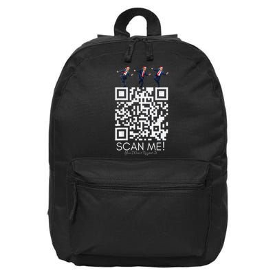 Funny Qr Scan Me President Qr Trump Dancing Hat Christmas 16 in Basic Backpack