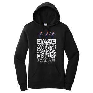 Funny Qr Scan Me President Qr Trump Dancing Hat Christmas Women's Pullover Hoodie