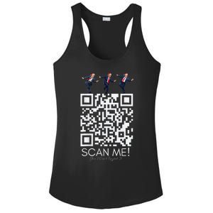 Funny Qr Scan Me President Qr Trump Dancing Hat Christmas Ladies PosiCharge Competitor Racerback Tank