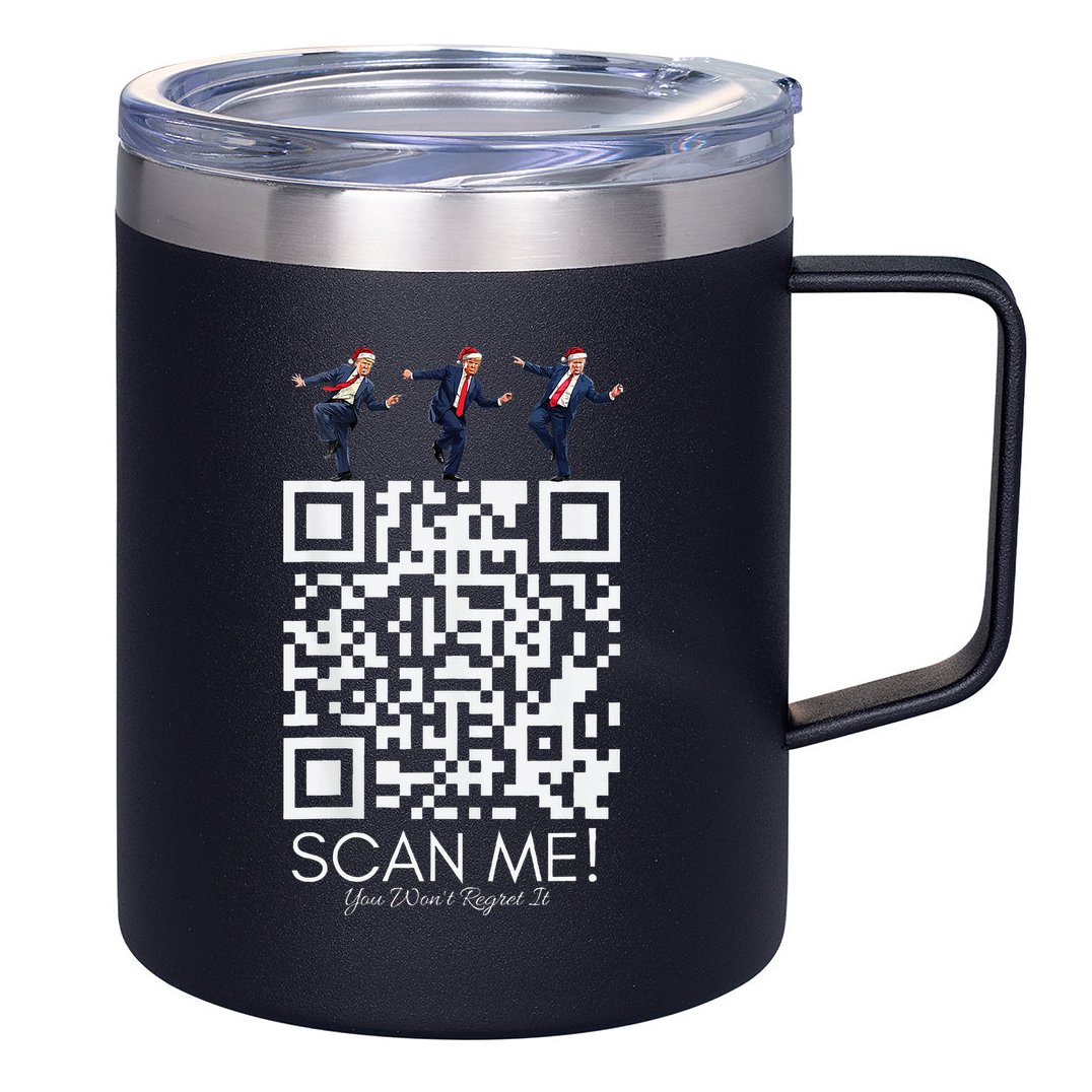 Funny Qr Scan Me President Qr Trump Dancing Hat Christmas 12oz Stainless Steel Coffee Mug