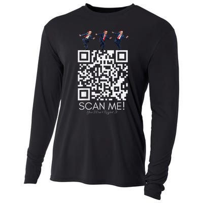 Funny Qr Scan Me President Qr Trump Dancing Hat Christmas Cooling Performance Long Sleeve Crew