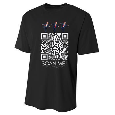 Funny Qr Scan Me President Qr Trump Dancing Hat Christmas Performance Sprint T-Shirt