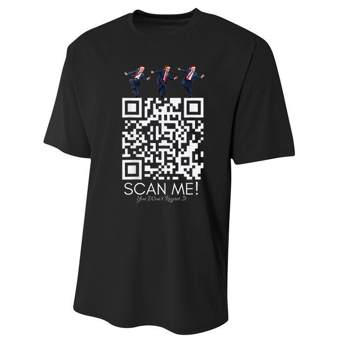 Funny Qr Scan Me President Qr Trump Dancing Hat Christmas Performance Sprint T-Shirt